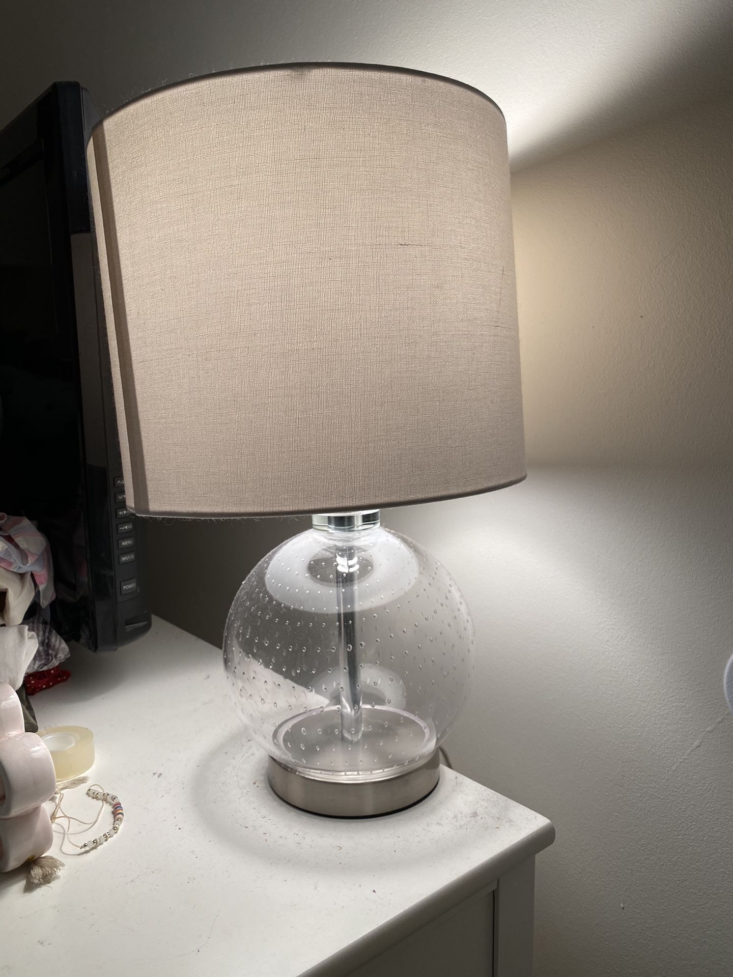 Clear Lamp with White Shade