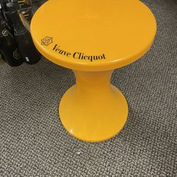 Orange Plastic Round Stool Veuve Clicquot