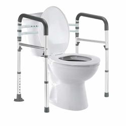 New Toilet Safety Rails, Adjustable Toilet Frame for Elderly, Seniors, Handicap & Disabled, Foldable Handicap Toilet Handles Fit Any Toilets (300 LB)