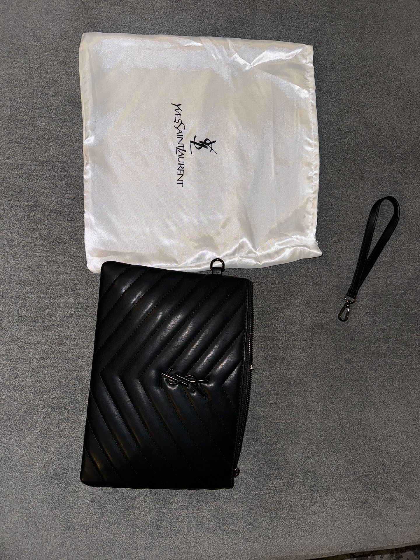Saint Laurent - Quilted Leather Monogam Wristlet