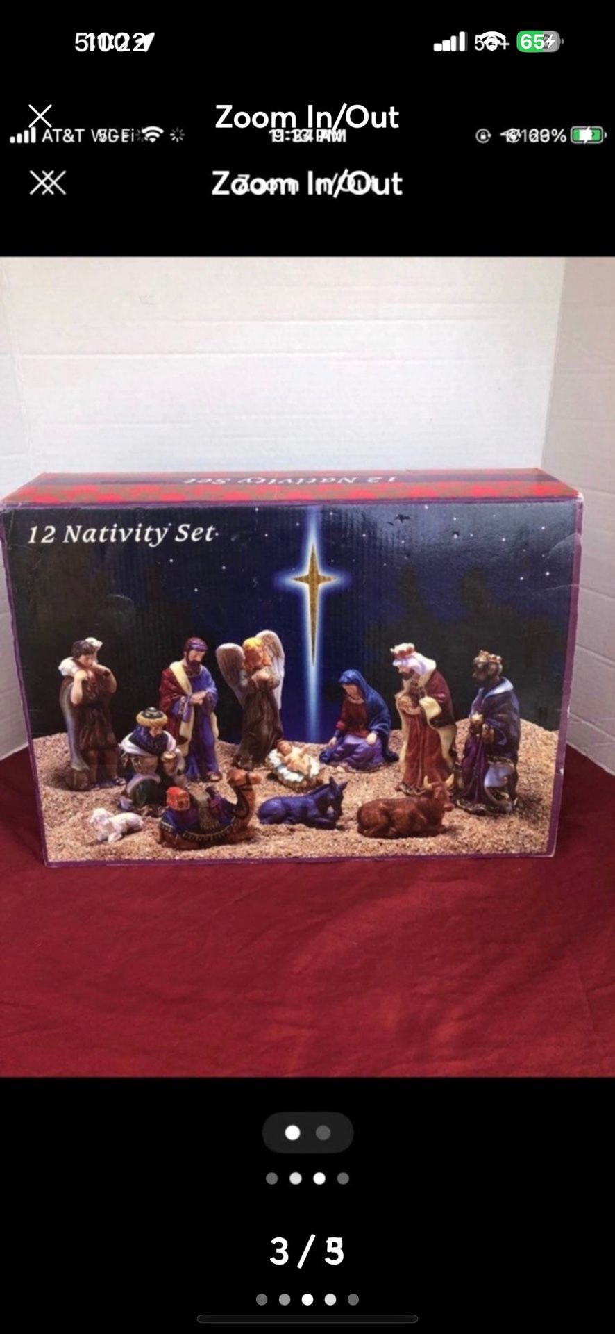 12 piece ceramic nativity set vintage