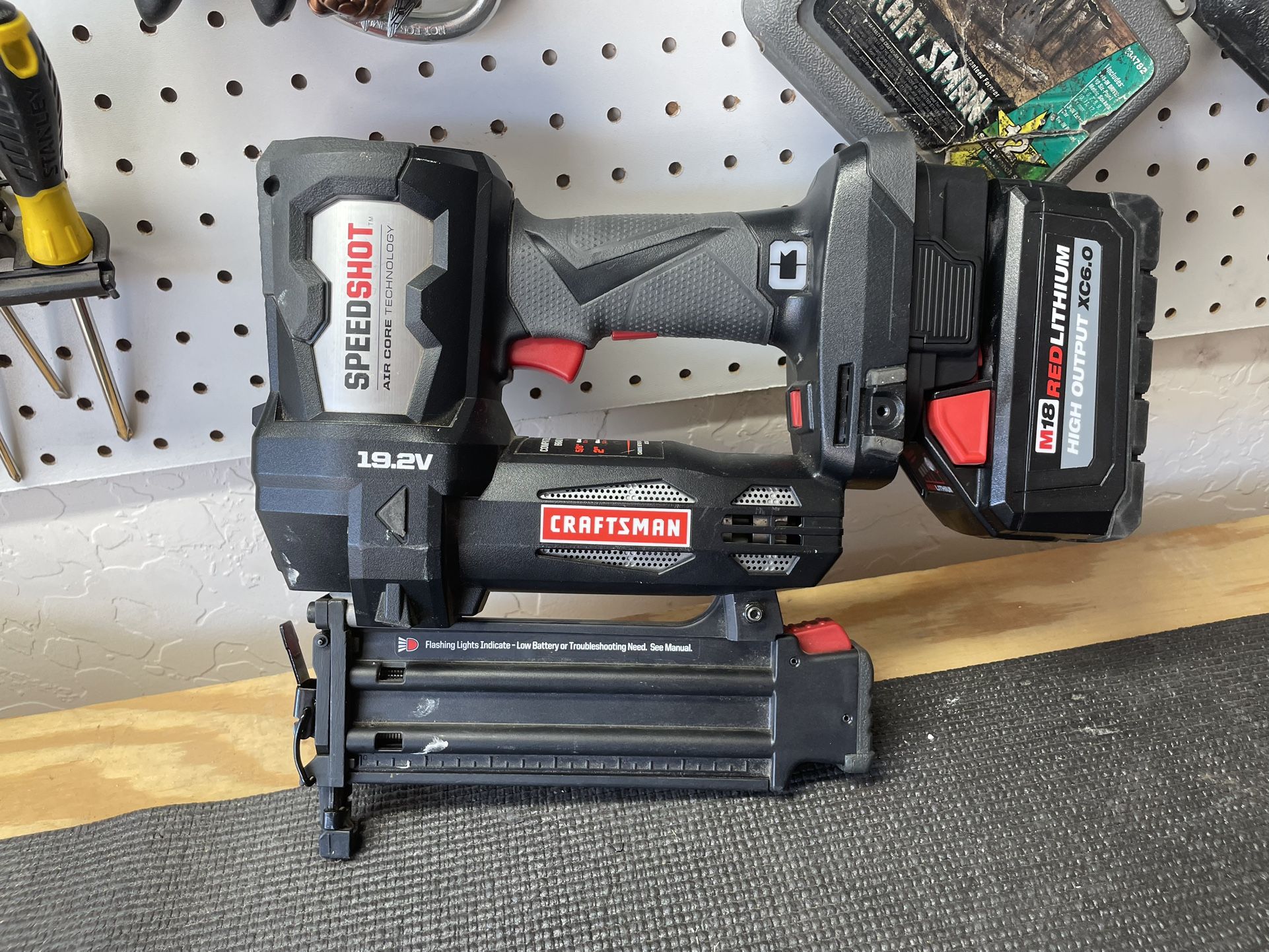 Craftsman 19.2V Brad nailer With Milwaukee Battery Adapter