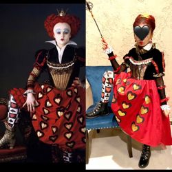 Custom Made Queen Of hearts Halloween costume — Girls Size: 8/9
