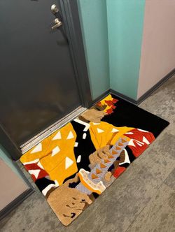 Demon slayer Zenitsu Rug Handmade By @SEOUL.STITCH