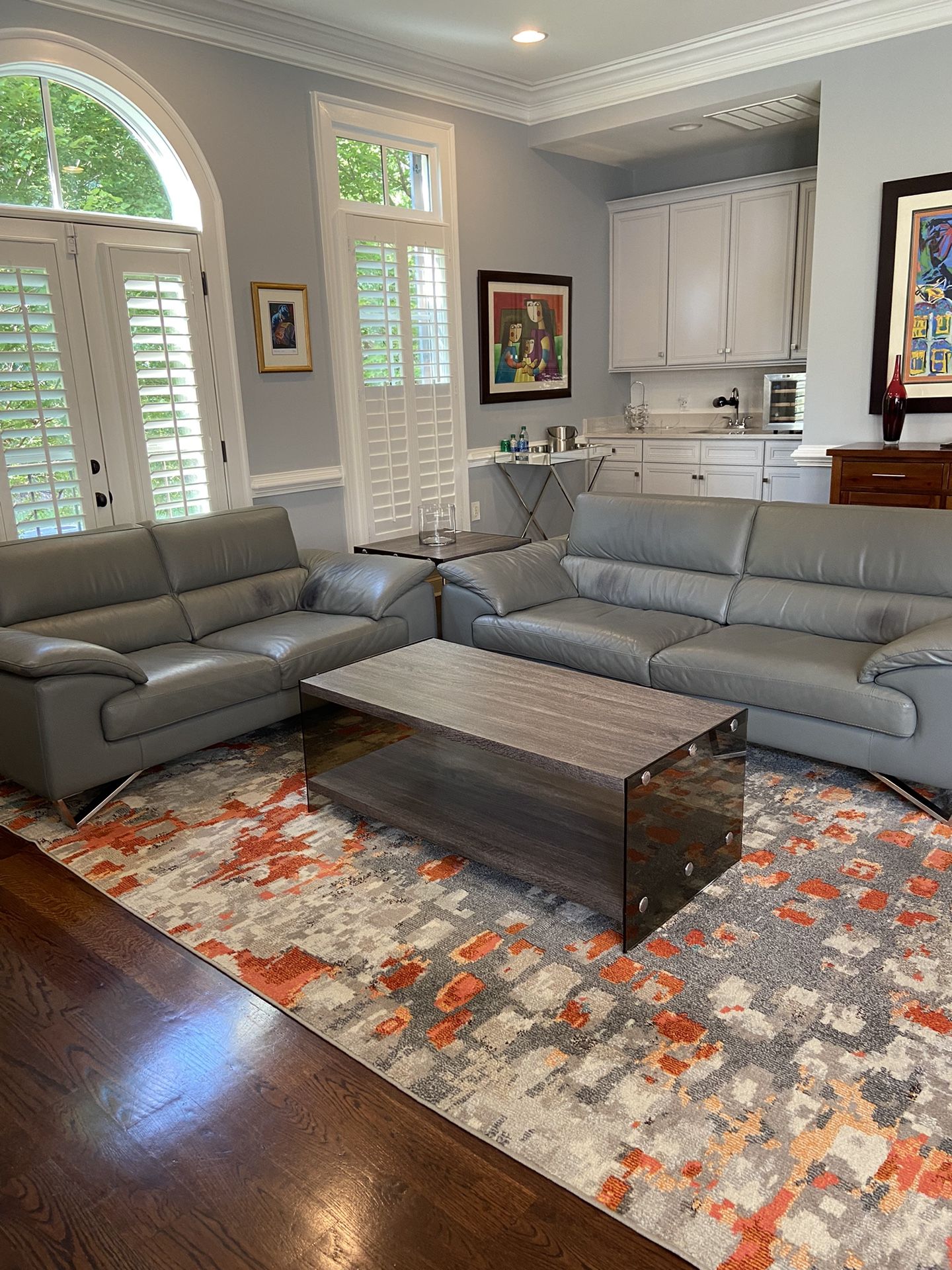 Nicoletti Calia Sofa and Loveseat And Coffee Table