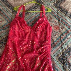 Pink Sequins Dress + Size