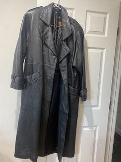 Leather Long Coat Size M