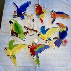 9 Heavy Duty Paper Bird Decorations