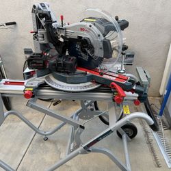 Bosch 12” Cordless Mitersaw With Rolling Stand 