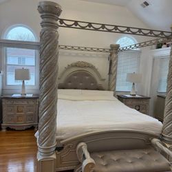 King Size Canopy Bed Set 