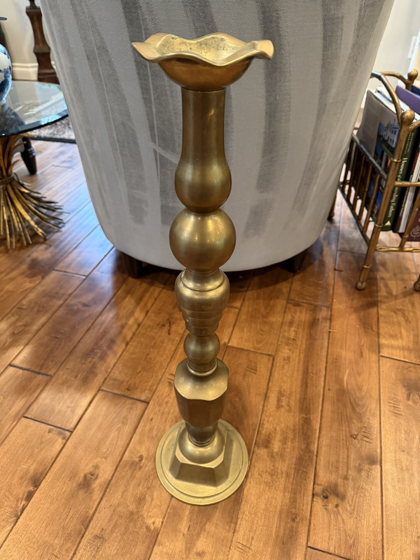 Tall Brass MCM Candle Holder