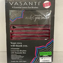 Vasanti 4 Essential Luxury Eye Brushes With Keepsake Box 