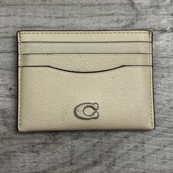 Coach Card Case - Pebbled Leather White