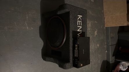 Kenwood X802-5 amplifier with a 12 in. kenwood excelion sub and box