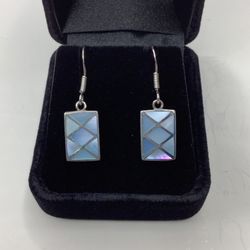 Sterling Silver Mother Of Pearl Inlay Earrings