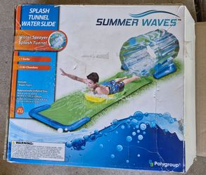 Summer Waves Splash Tunnel Water Slide with Sprayer – Kids Outdoor Slip & Slide