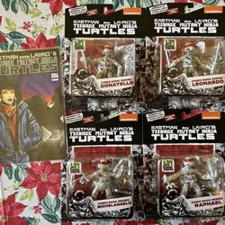 Playmates TMNT Classic Comic Book Black and White Action Figures Set with Comic - NEW
