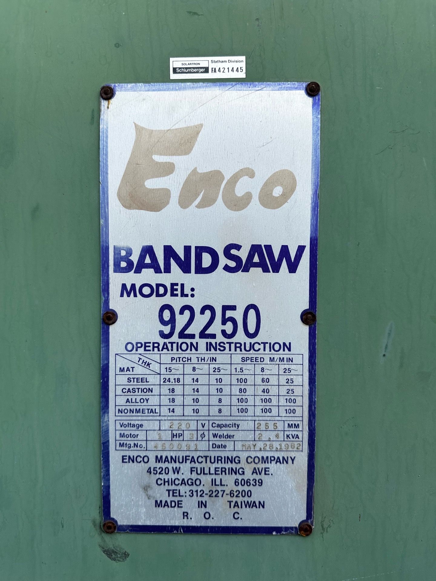 Enco band saw