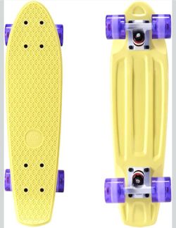 Mini Cruiser Skateboard for Kids, Beginners, and Adults - Lightweight and Portable 22 Inch Skateoard for Easy Riding - Supports Up to 300 lbs