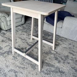 IKEA Norraker Bar Table H40" D29x29" and 2 industrial-style metal stools