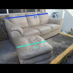 Sofa Couch Loveseat And Ottoman Leather Livingroom Set 