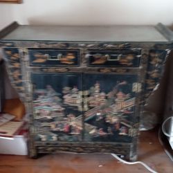 1960's Oriental Themed Cabinet 