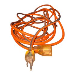 15 FT HEAVY-DUTY ORANGE EXTENSION CORD 3-PRONG ELECTRICAL POWER CABLE