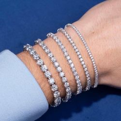 2-6.5mm Moissanite Tennis Bracelet for Women mens Bracelets gifts Diamond Tennis Bracelet Gifts