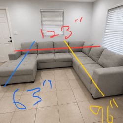 Sectional Sofa/couch - With Pull Out Bed And Storage