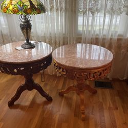 Beautiful Marble Top Side Tables 
