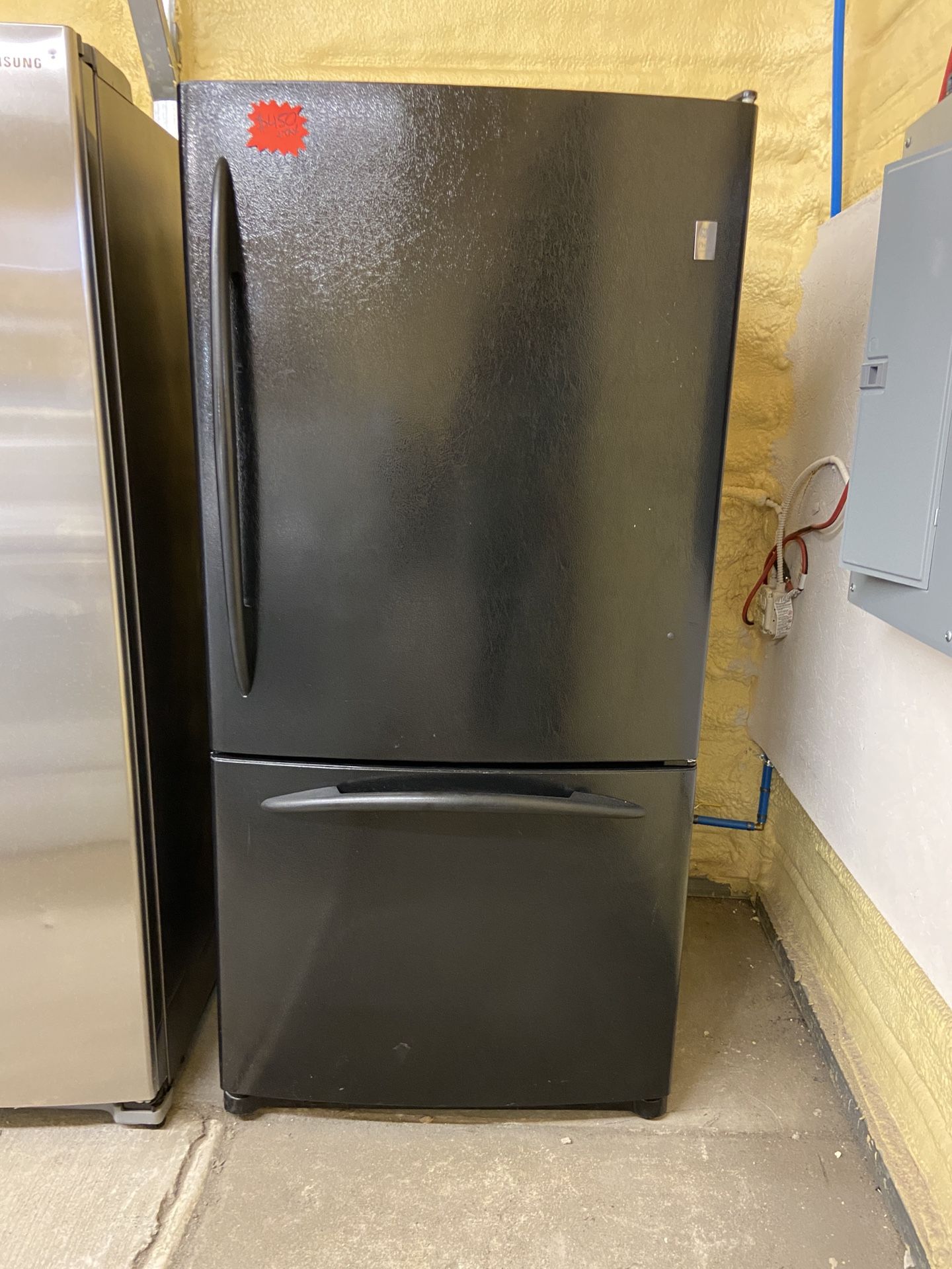 GE PROFILE BLACK FREEZER BOTTOM REFRIGERATOR
