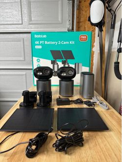 BOTSLAB 4K Security 2 Cam Solar Panel Kit