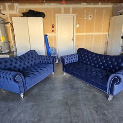 Royal Blue Luxury Sofa Set 