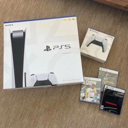 Brand New PS5 Console Disc Version 3 Game + 1 Controller Bundle 