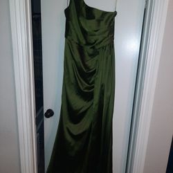 Davids Bridal Olive Green Bridesmaid Dress