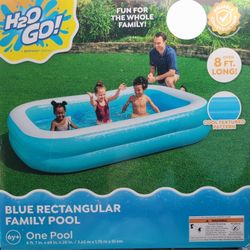Bestway H2OGO! Blue Rectangular 8'6" Inflatable Family Pool 