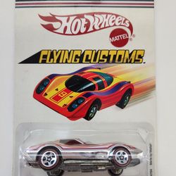 Hot Wheels Flying Customs Corvette Stingray Car Silver Stripped Red Line NEW