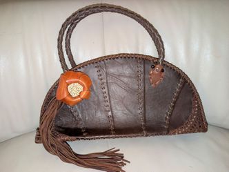 Wabags Hand-Tooled Leather Half-Moon Sclera Bag