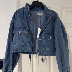 New Womens Size Large Love Tree Denim Jacket 