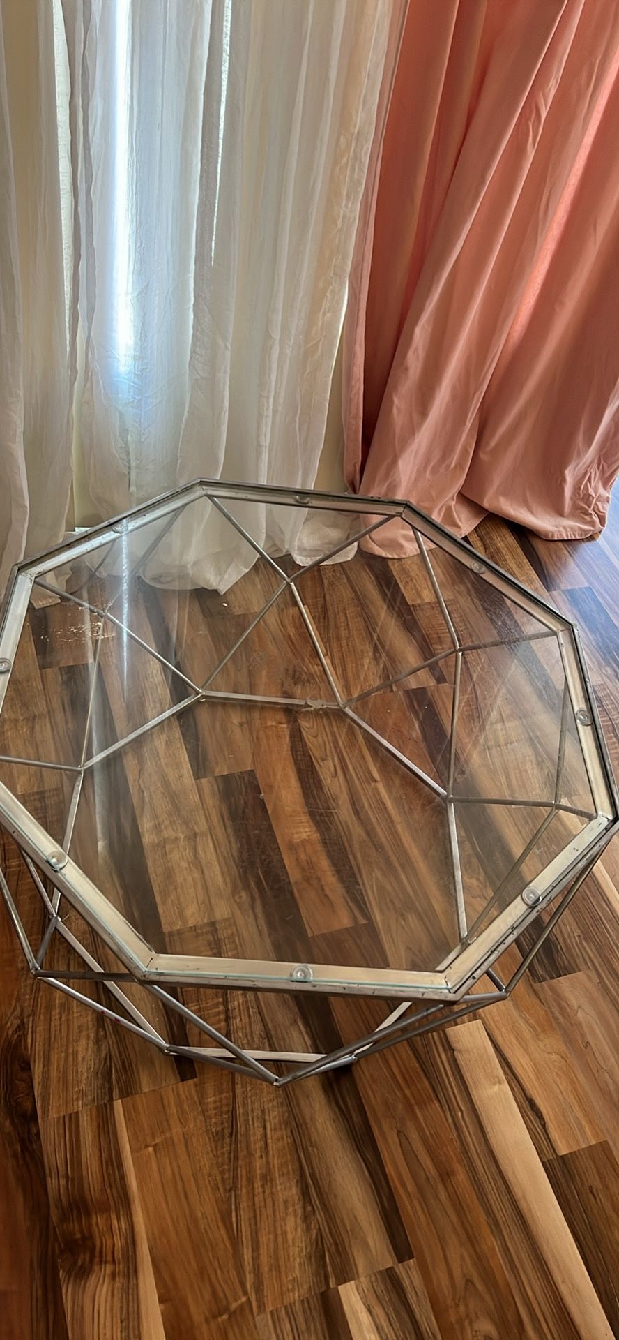 Glass Coffee Table (Silver)