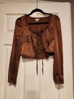 Brown Longe Sleeve Blouse