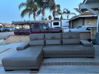 L shaped couch gray