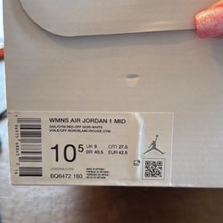 Air Jordan 1 Gym Red Bred - Woman's Size 10.5