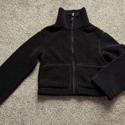 H&M Black Teddy Fleece Jacket Size S