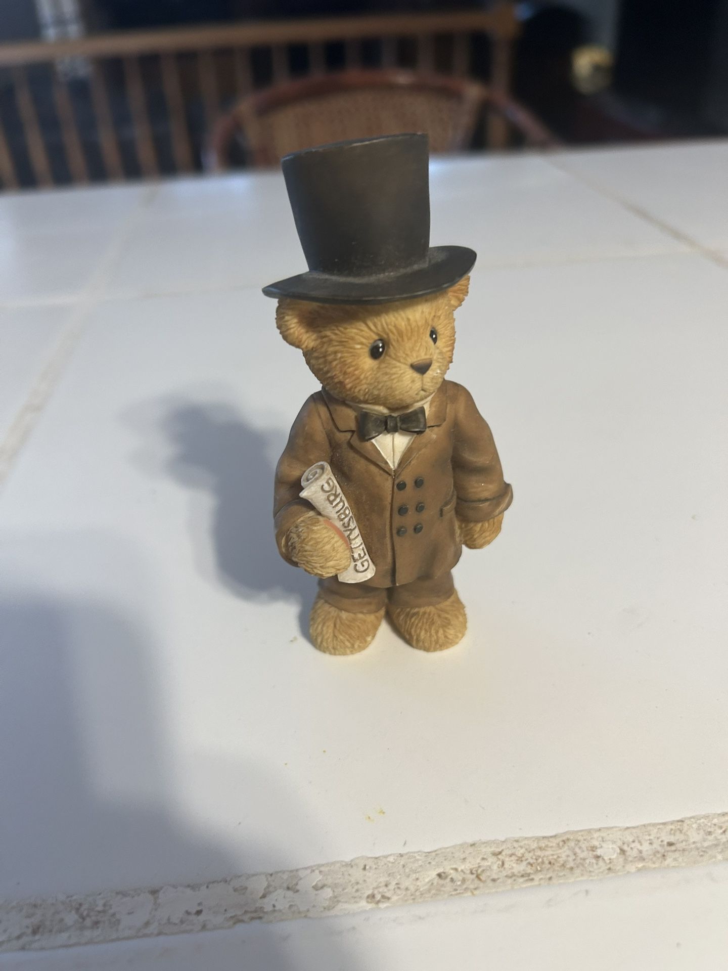 This is an Enesco Cherished Teddies "Lincoln" figurine