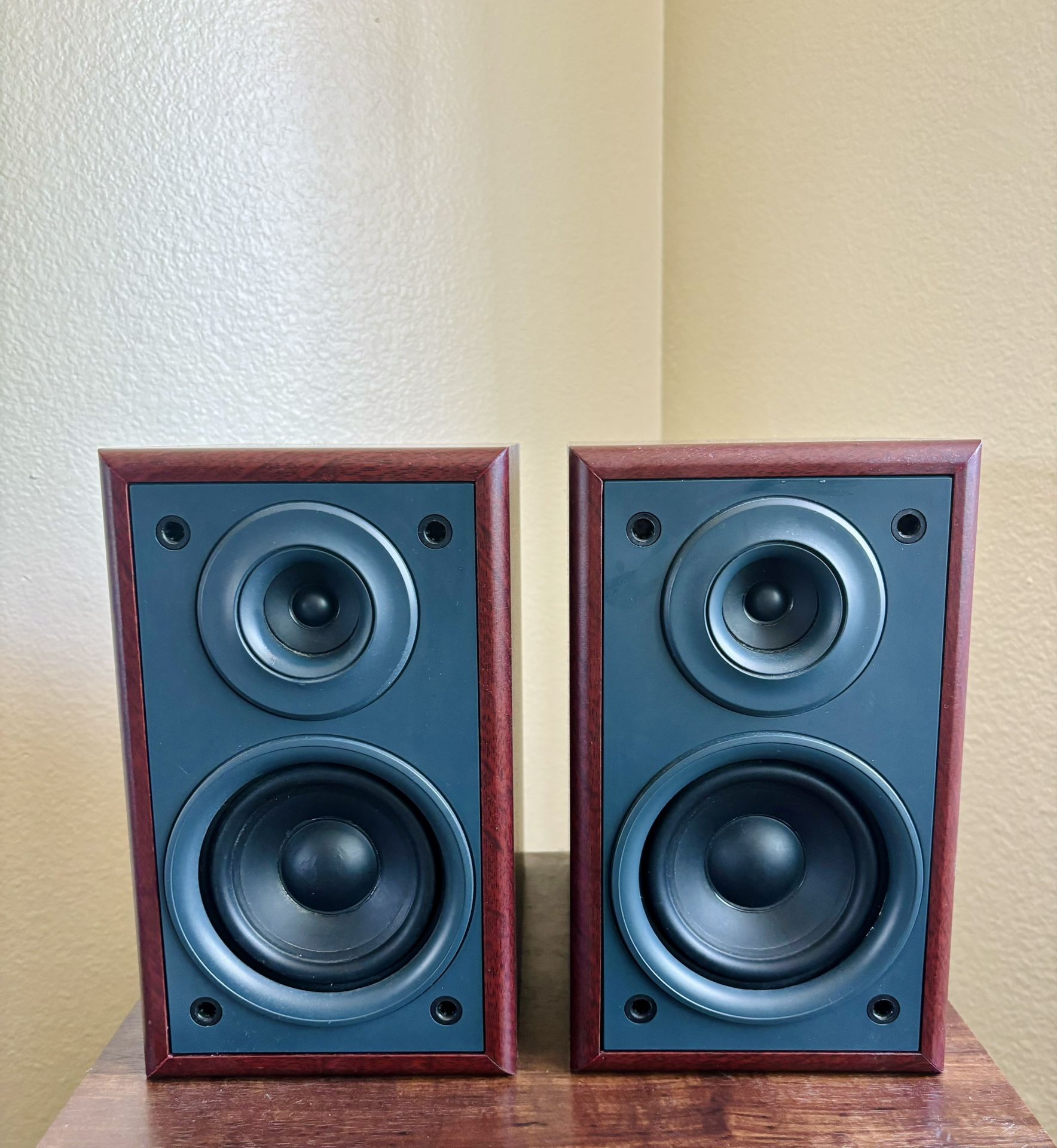 a pair of separate speaker units that accept as much as 25 watts of output power from the main unit. Having the speakers separate from the device offe