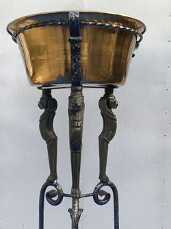 Unique ~ Wrought Iron and Brass Planter