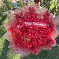 Satin Flower Valentine Bouquet