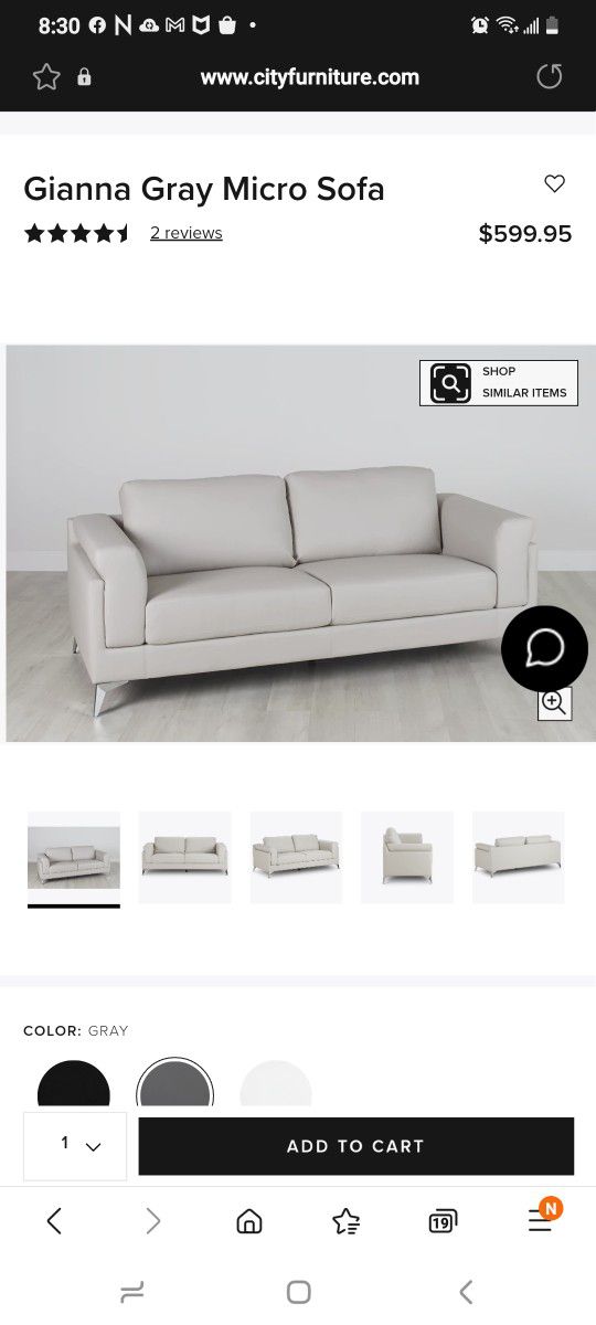 Sofa- Ginna Micro Sofa From City Furniture 