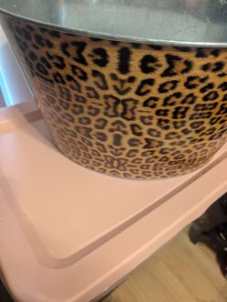 Leopard Print Galvanized Metal Tub